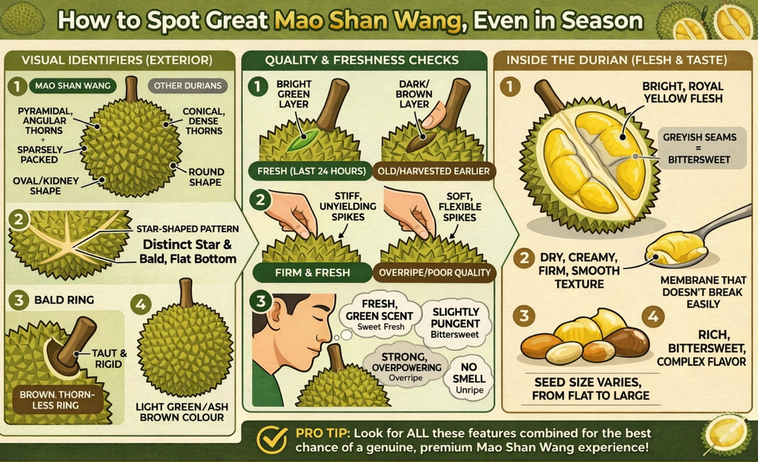 How to Spot Great Mao Shan Wang Durian, Even in Season
